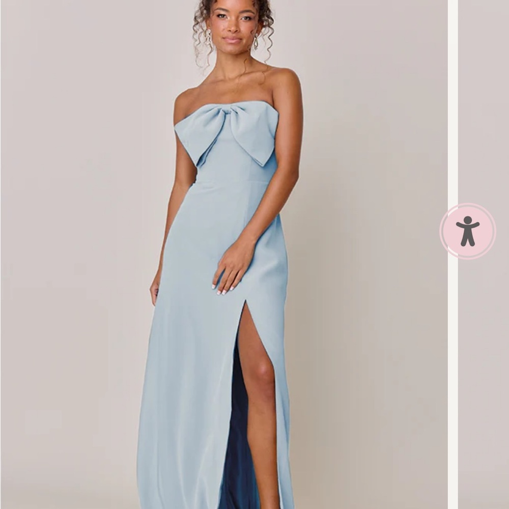 Revelry Strapless Light Blue Dress